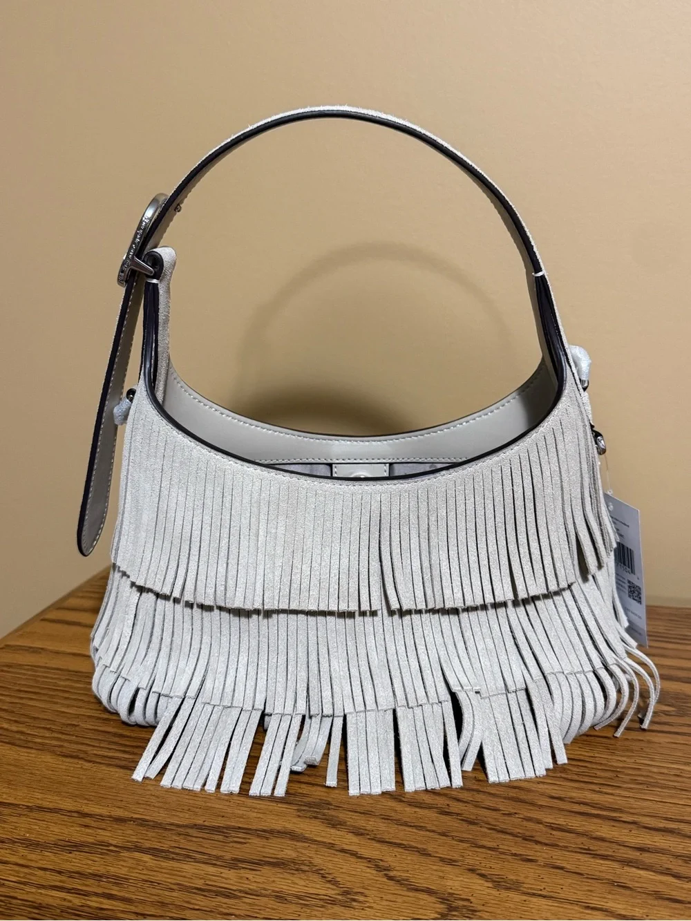 Kate Spade 454 Suede Fringe Mini Crossbody In Light Sand KN586